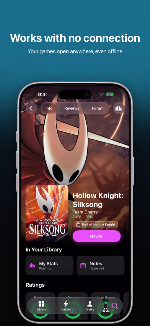 Offline: a game page that opens with no connection